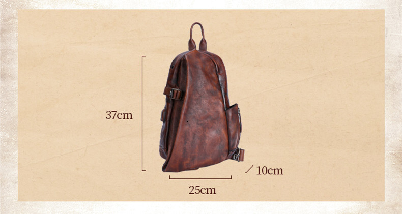 Men's Handmade Messenger Shoulder Bag Zipper Business Men Chest Pack Retro Soft First Layer Leather Vintage Style BagVoyage