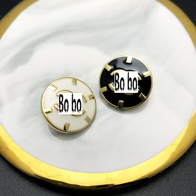 4 pieces/bag Code 78-96 20mm French small fragrance metal buttons black white suit buttons high-end exquisite foreign trade buttons
