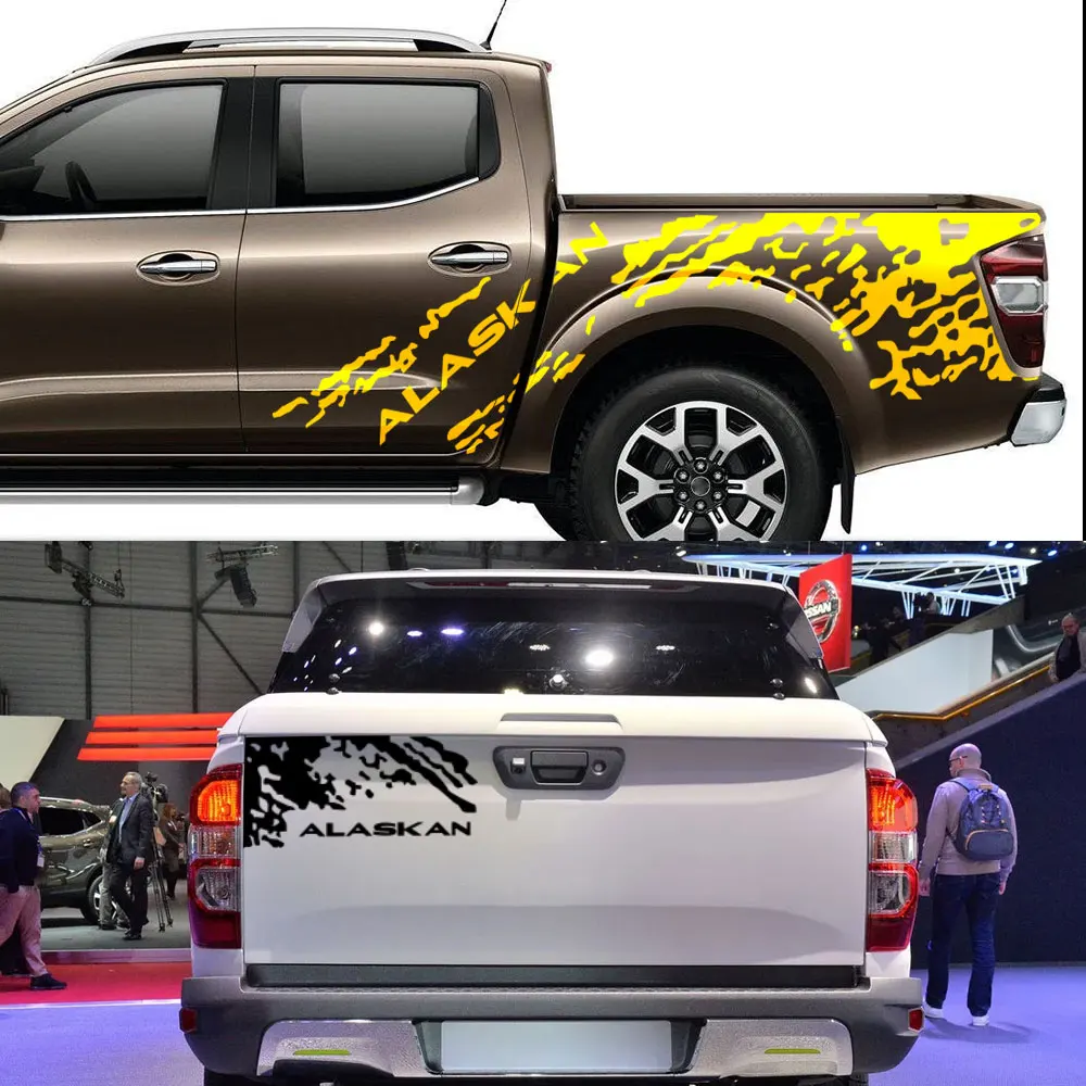 Stickers Renault Pickup For Alaskan Truck Graphics Body Side Splash ddmysmile Grunge Decor Decal Car Trunk Vinyl Covers Auto Accessories Smile