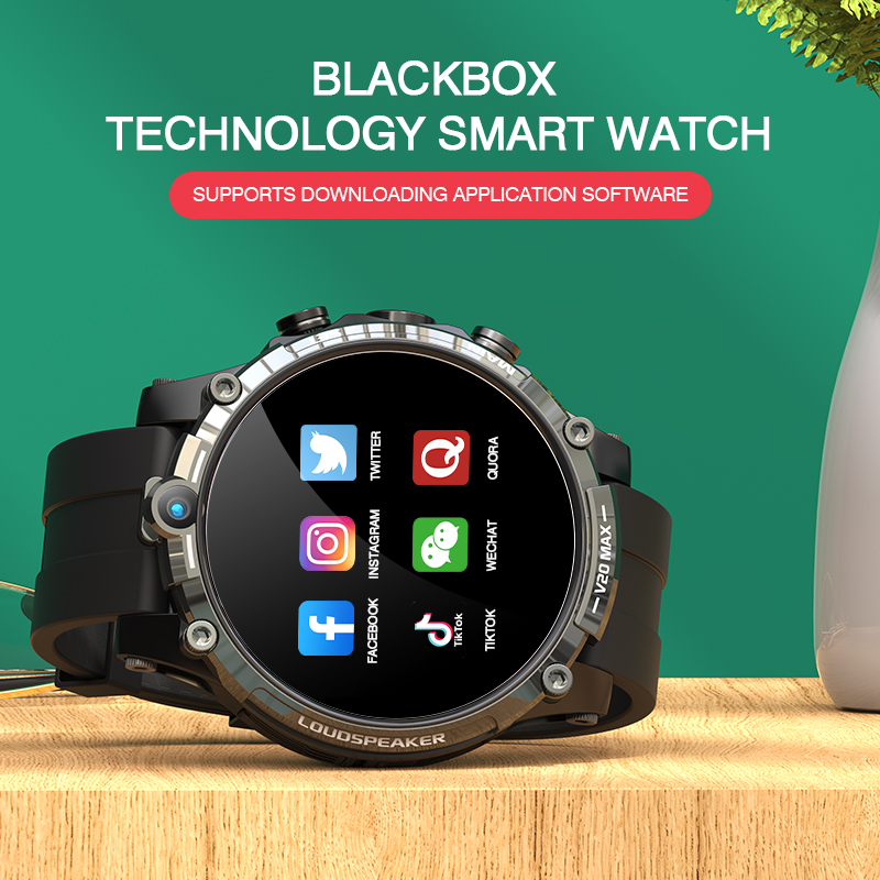 V20 MAX LTE 4G SIM Card 4G+128G Smart Watch Android 8.1 Google Play ddmysmile Dual Cameras Video Call Smartwatch Smile +128G