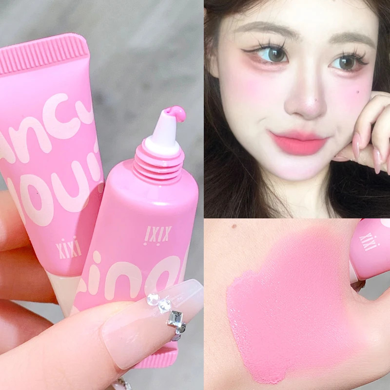 Liquid Blush Cream Eyeshadow Smooth Velvet Matte Pink Blusher Natural Easy To Smudge Cheek Tint Face Contour Brightens Makeup 241112