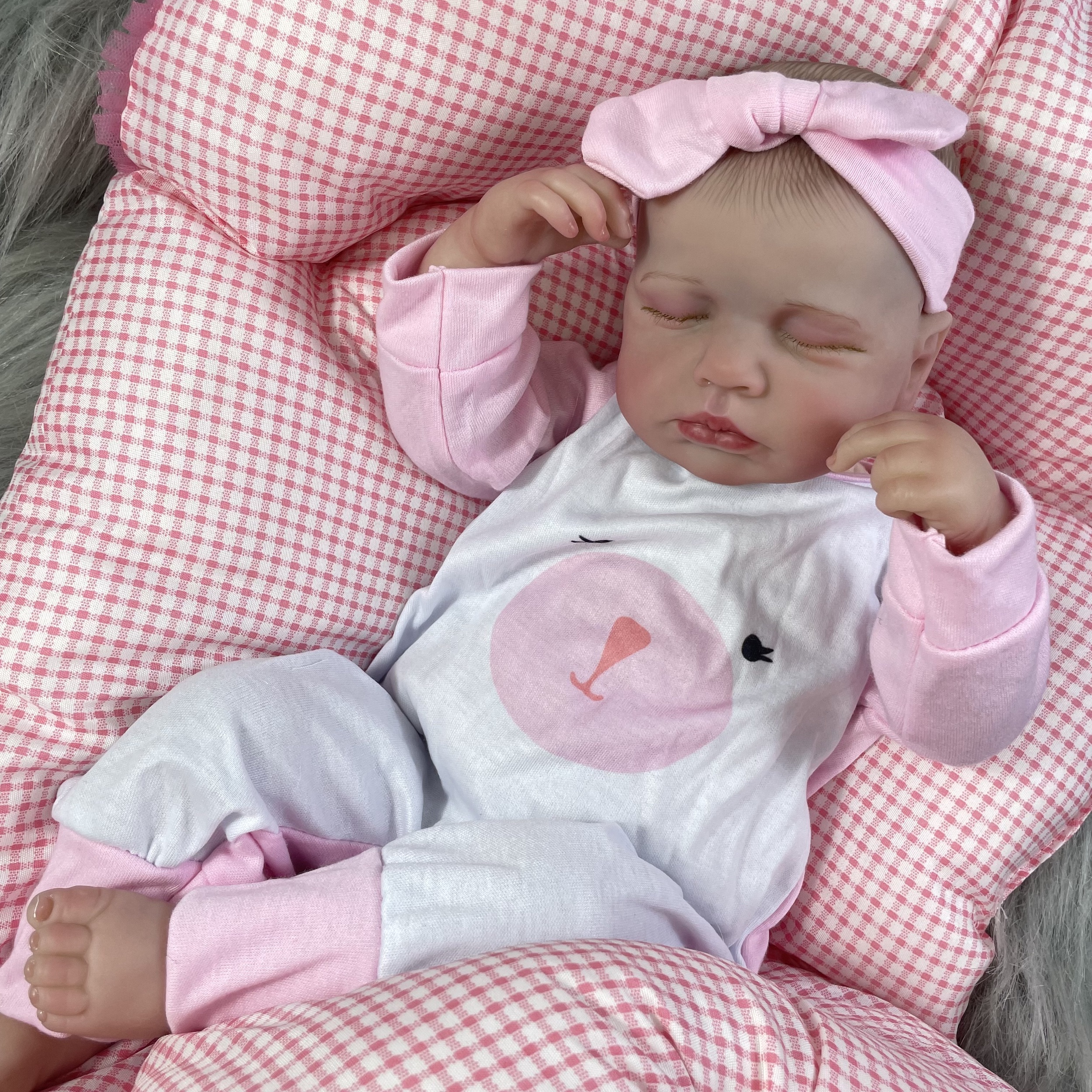 50CM LouLou Lifelike Finished Reborn Dolls Silicone Vinyl Newborn 3D Skin Visible Veins DIY Toys Christmas Gift For Girls