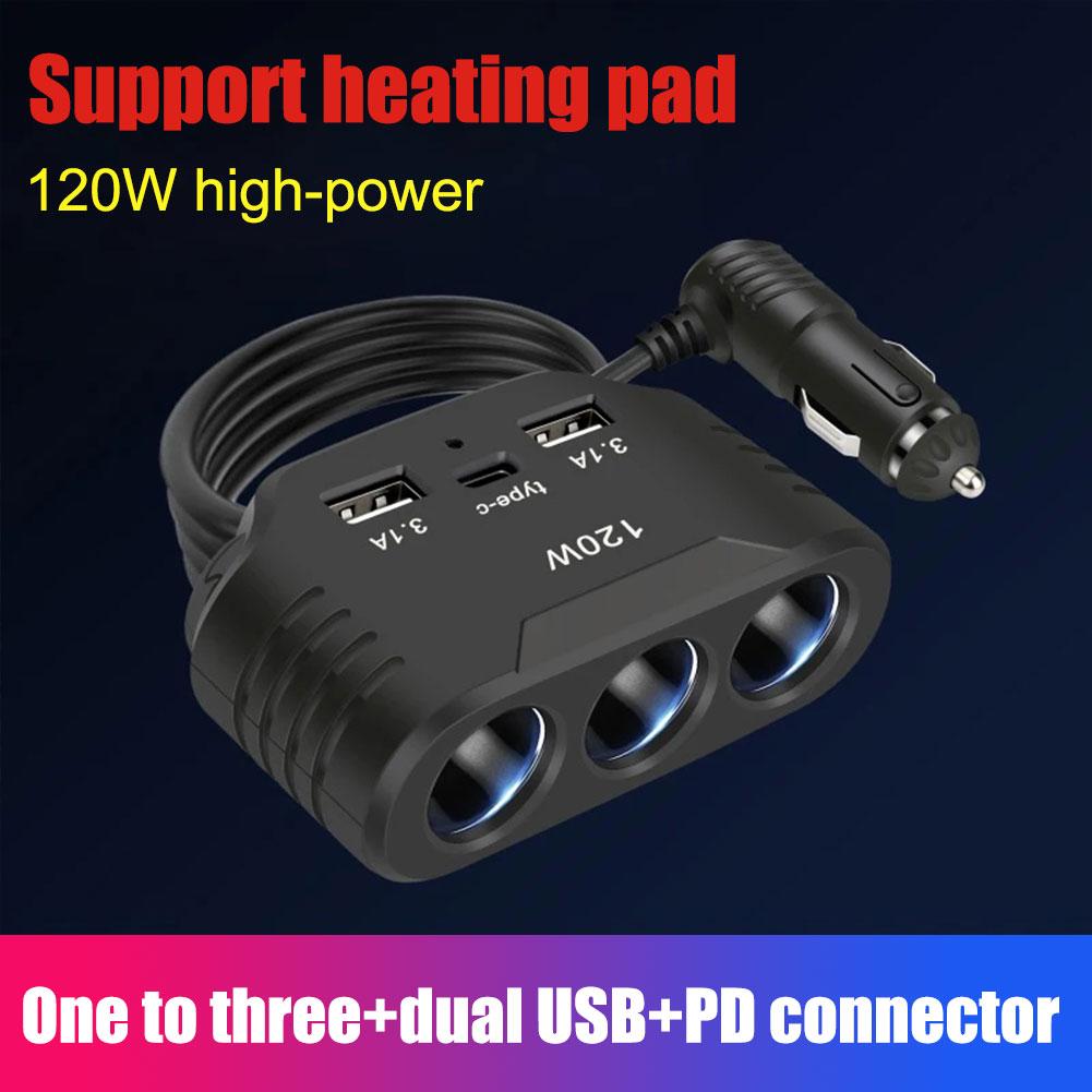 Dual ddmysmile Pd Usb Qc3.0 Socket 120W Car Splitter 12V 24V Fast Charger Plug Phone Power Adapter For Car Dvr Dash Smile