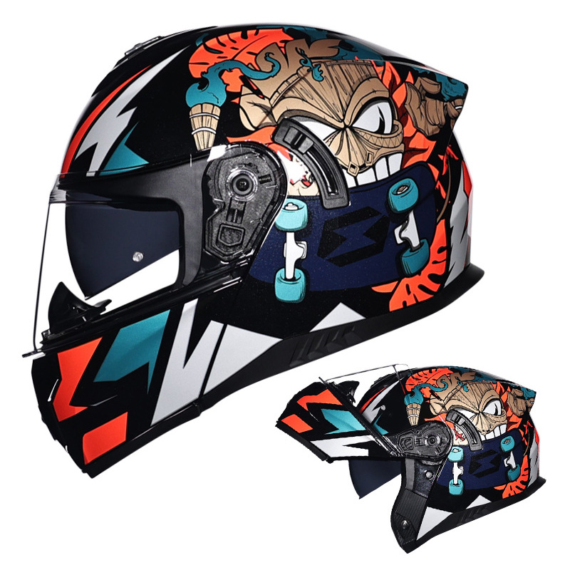 Approved ddmysmile Motorcycle Helmets DOT Dual Visor Flip Up Helmet Modular Adult Men Women Full Face Moto Helmet Cascos Para Motos Smile