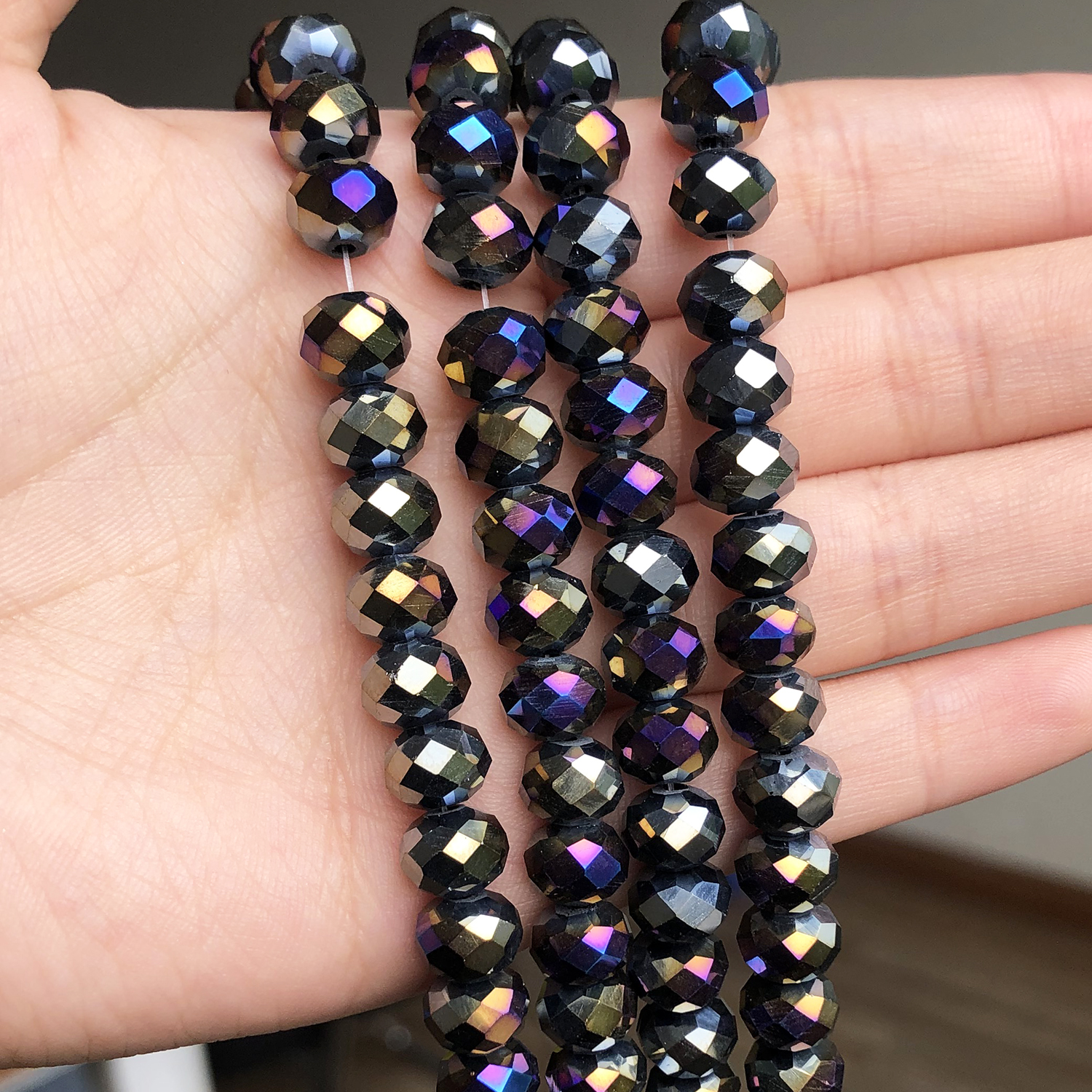 8mm 4 3 6 Multicolor AB Color Czech Crystal Beads for Jewelry Making Diy Needlework Spacer Faceted Glass Beads Wholesale 15'' 15''