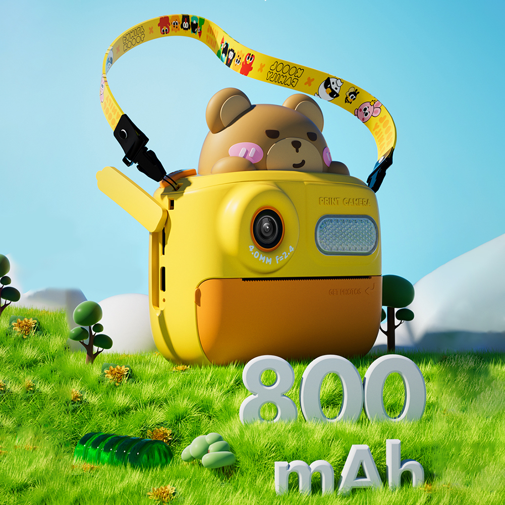 48MP Instant Print Camera Kids Video Camera 1080P Child Selfie Camera Toy 2 Inch IPS Screen Toddler Camera Gifts for Boys Girls