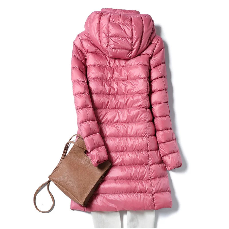 winter womens down jacket Changbai duck down jacket ultra-thin casual inflatable ultra-thin detachable hooded jacket womens 241113