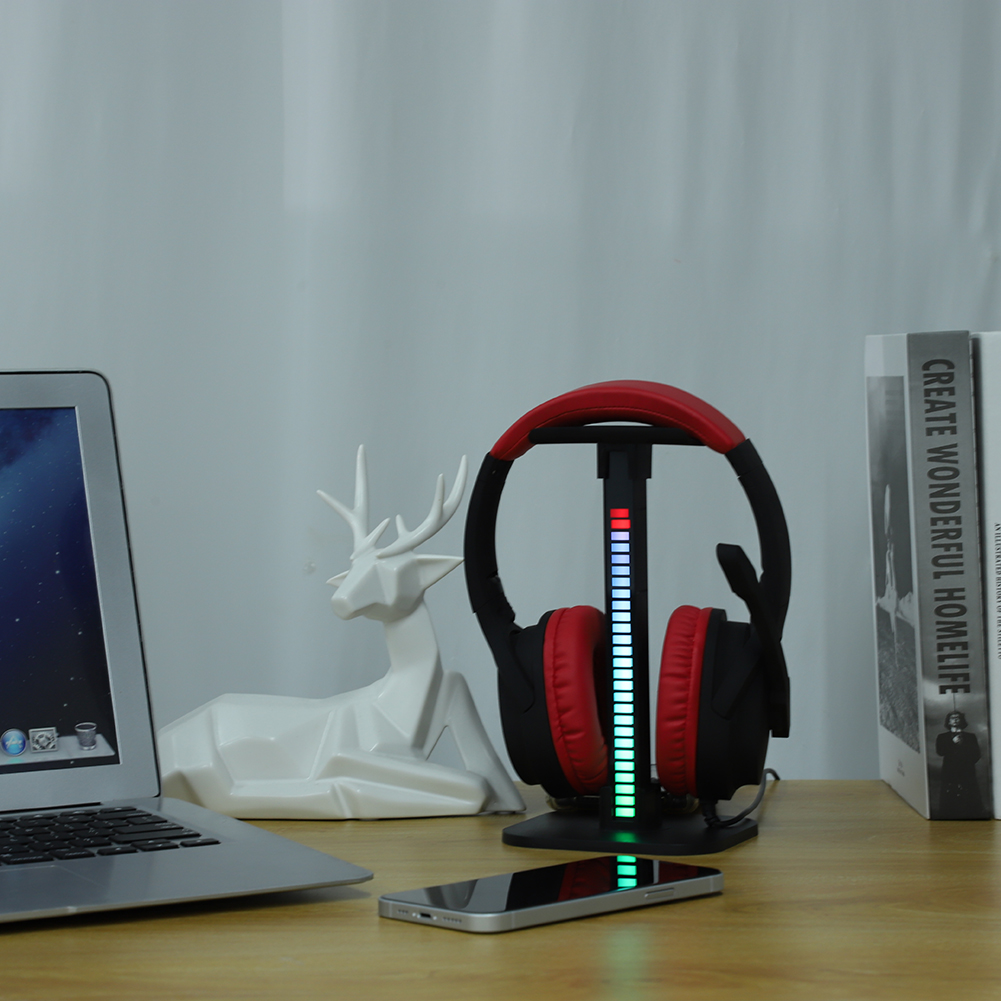 Gaming RGB Stand Headphone Over Ear Headset Hanger Holder Rack for Desktop PC Game Earphone Accessories smile