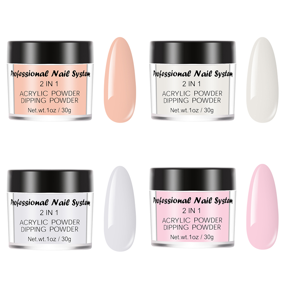 Acrylic Powder Set - 4 Colors Acrylic Powder Professional Nail DIY Kit Polymer Colored Acrylic Nail Powder for Extension/Carving