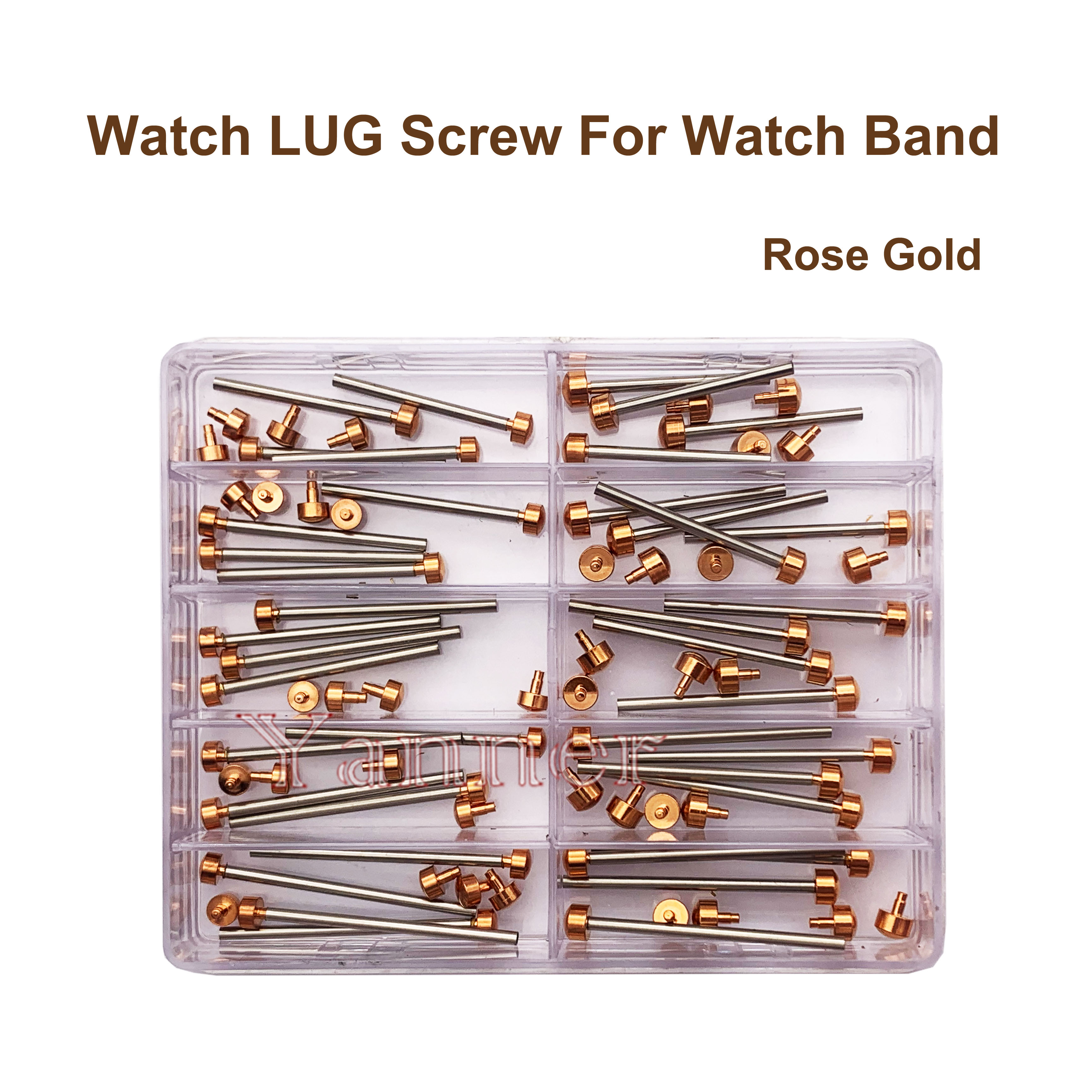 Rose gold and silver colour Watch Band Screw Pins for Watchmaker Repair Parts Watch LUG Screw Set