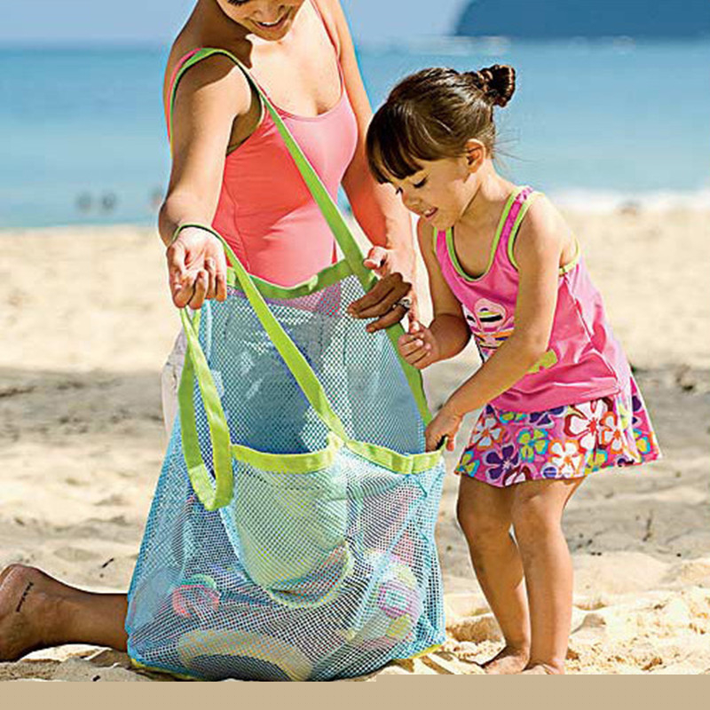 Children Sand Away Protable Mesh Bag Kids Bath Toys Storage Bags Swimming Large Beach Bag for Towels Women Cosmetic Makeup Bag