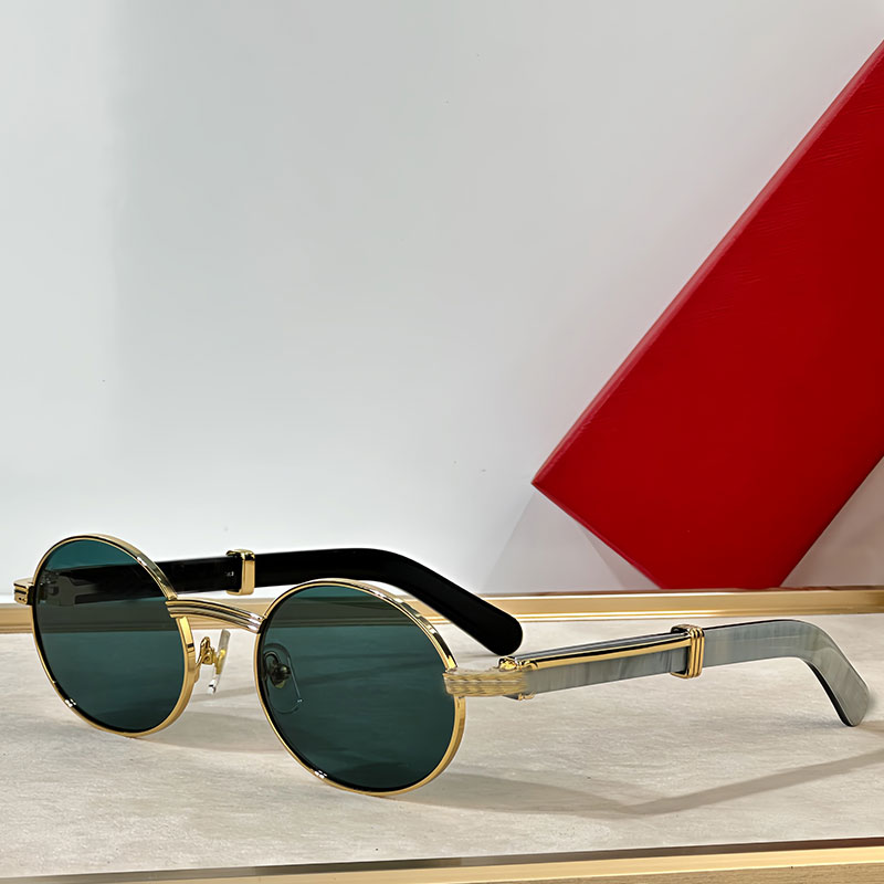 Designer round metal frame sunglasses 0464 Fashion round sunglasses Classic Brown Green Lens Outdoor 100% UV protection