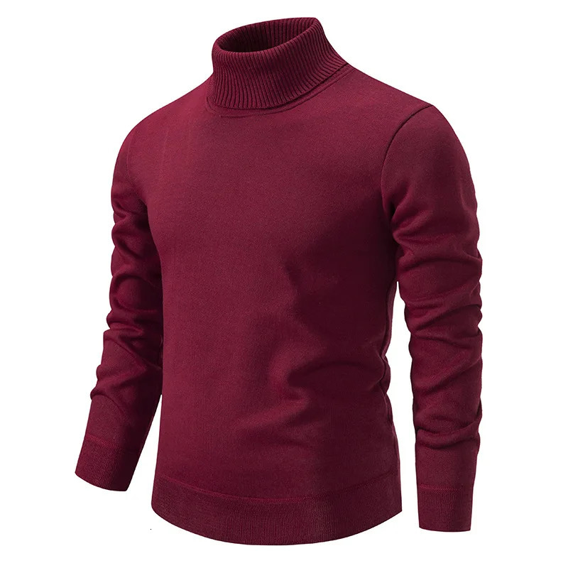 Mens autumn and winter turtle neck sweater mens casual ultra-thin solid thick wool warm knitting drawstring street Versatile Knitwear 4XL 241113