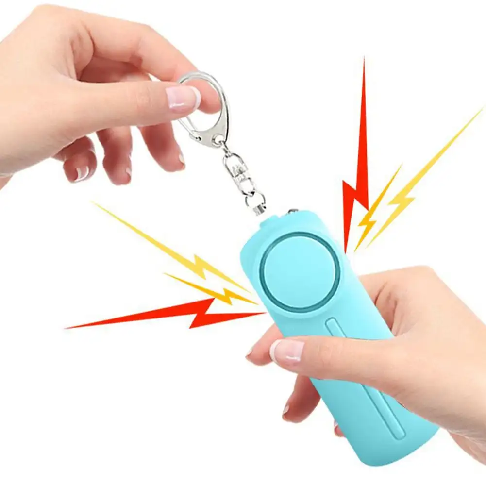 Defense Flashlight LED Self USB Rechargeable Keychain Light with Safety Alarm Protective Supplies Women Outdoor Emergency Tool smile