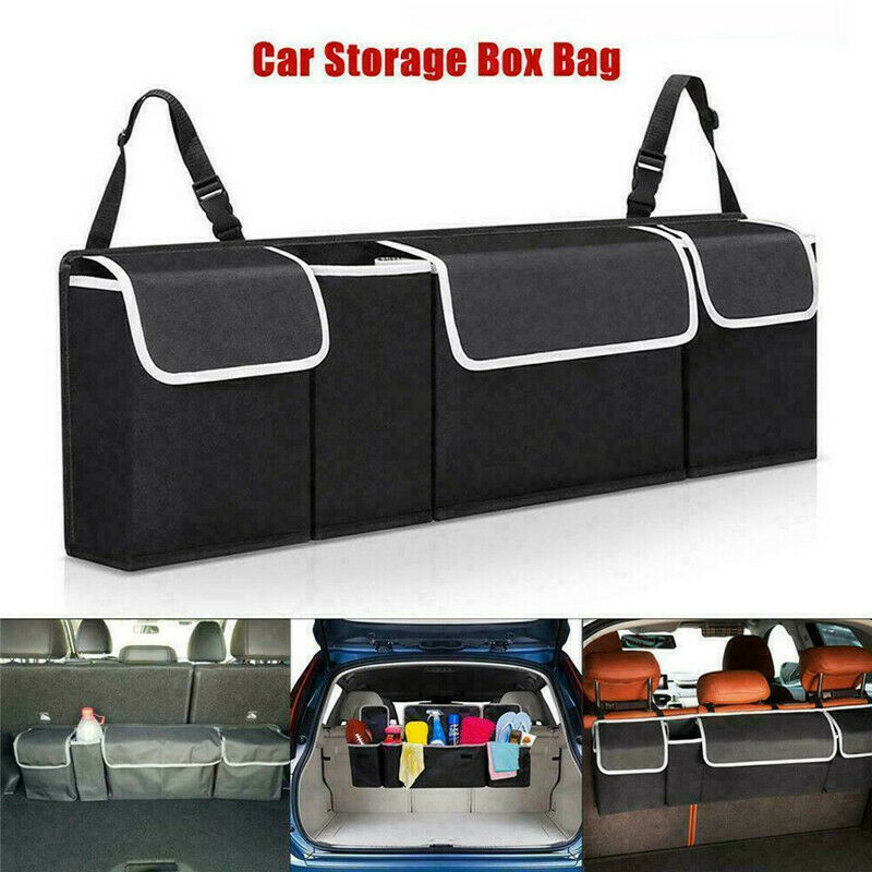 1/2PCS Universal Car Rear Seat Hanging Storage Bag Auto Waterproof Storage High Capacity Pocket Shape Seat Back Organizers Trunk