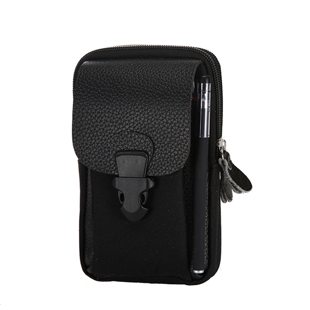 Multi-functional Portable Men Canvas Waist Belt Bum Bag Classic Texture Creative Chic Casual Travel Mobile Phone Pouch smile