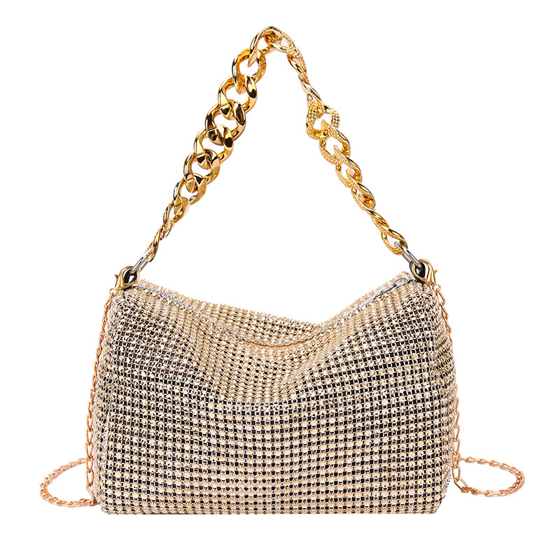 Luxury Designer Shiny Shoulder Bag Shining Evening Clutches Handbag Party Purses Gold Silver 2023 New Women's Bag