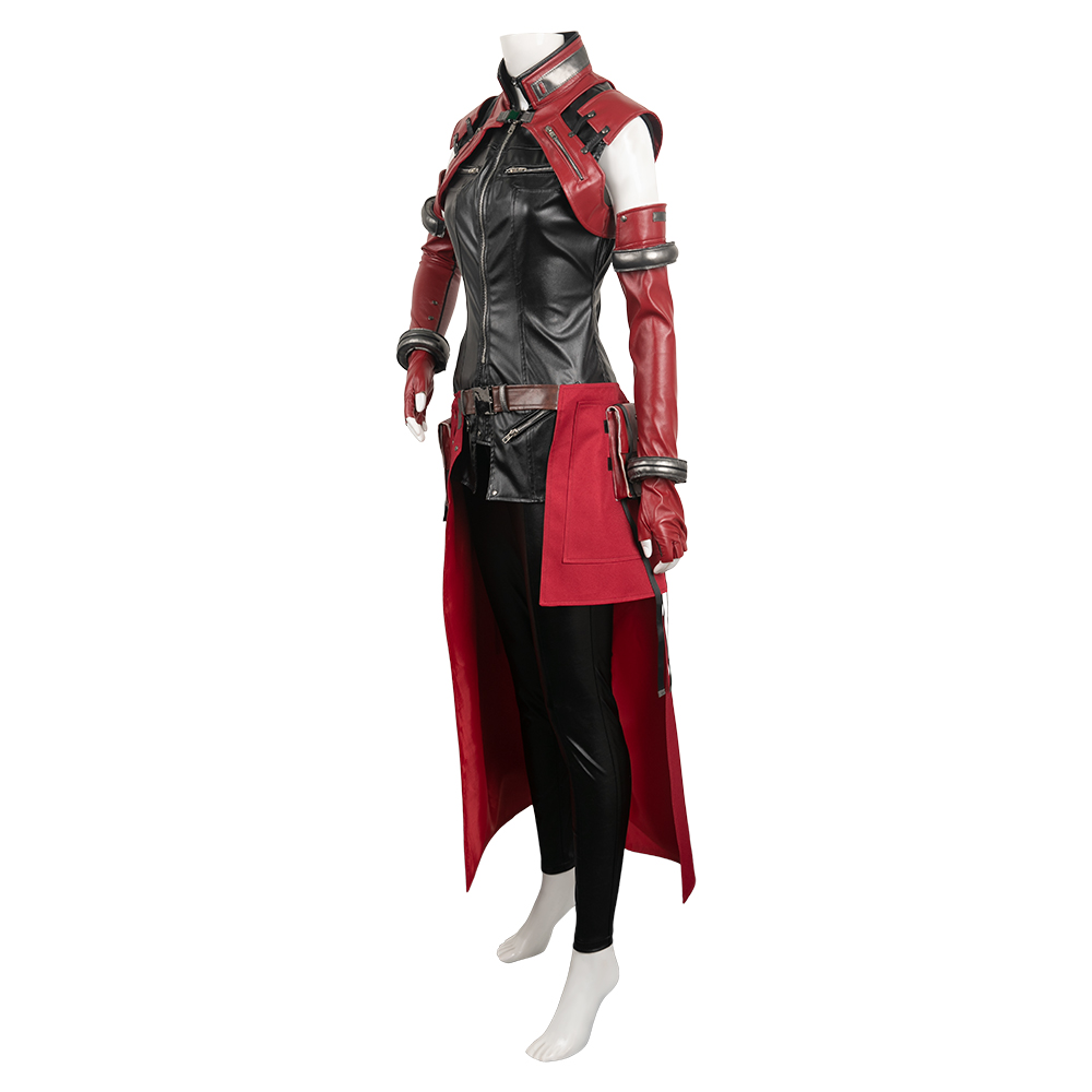 Aerith Cosplay Game Final Cos Fantasy 7 Costume Ever Crisis Uniform Jacket Pants Leather Women Outfit Halloween Carnival Suit