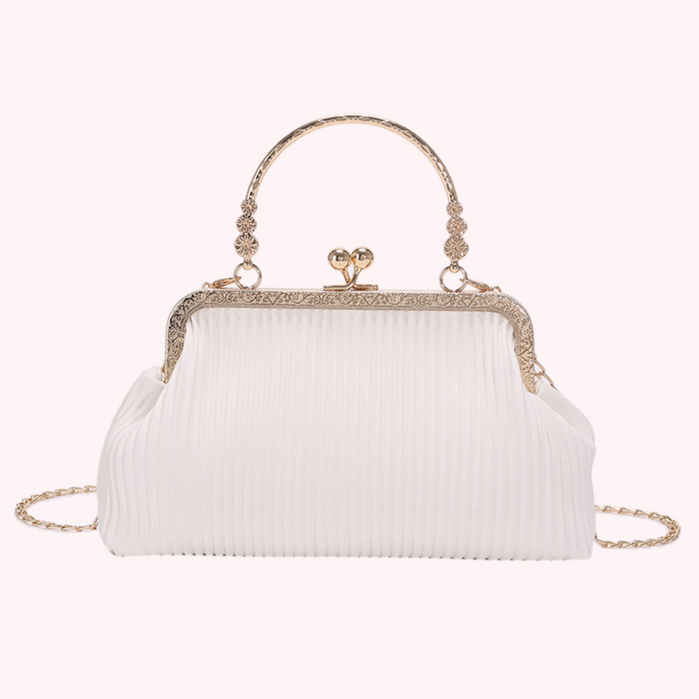 Chain Ladies Messenger Bag Fashion Shoulder Bag Simple Elegant PU Leather Casual Exquisite Soft Metal Buckle for Wedding Banquet