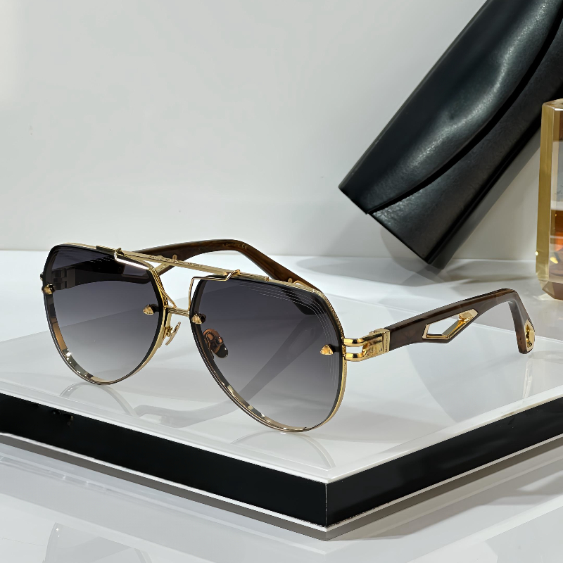 Top Vintage Alloy Aviation Pilot Sunglasses mens glasses clear designer 2025 Classic Style Sunglasses Women's Metal Toad Sunglasses