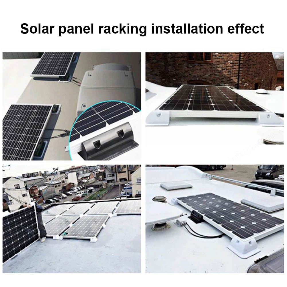 RV Top Roof PV Panel Mounting Bracket Fixing Bracket Kit Wire Box Support PV Support Holder for Caravan Camper Boat Yacht
