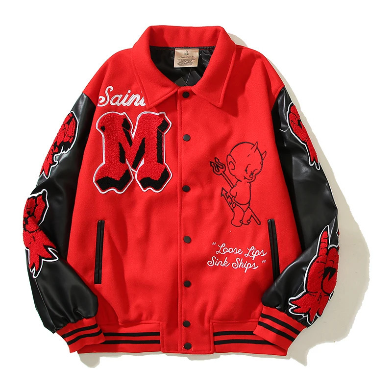 High Street Towel Letter Embroidery Character Printing Pu Leather Jacket Mens Autumn Upright Ropa Hombre Pocket Y2k Coat 241112 - view 4