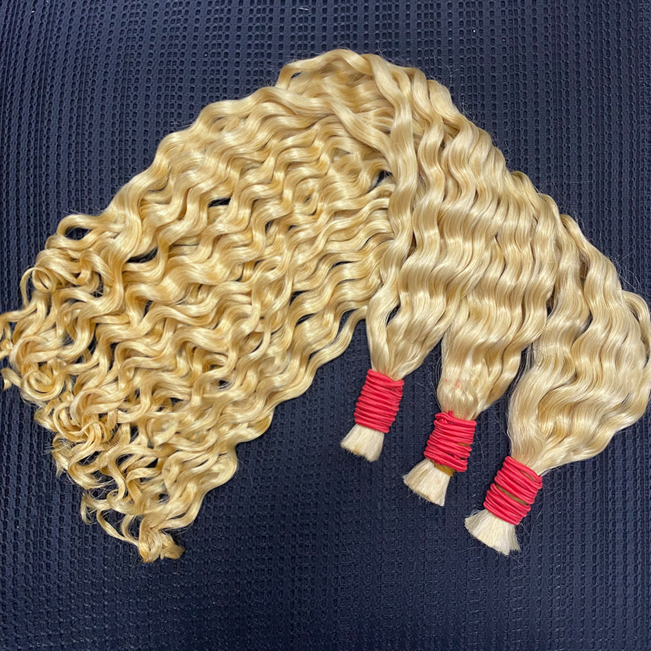 A+ Raw Vietnamese Indian Russain Deep Extensiones De Cabello 100% Remy Virgin Braiding Blonde Human Hair Bulk Extensions Bundles