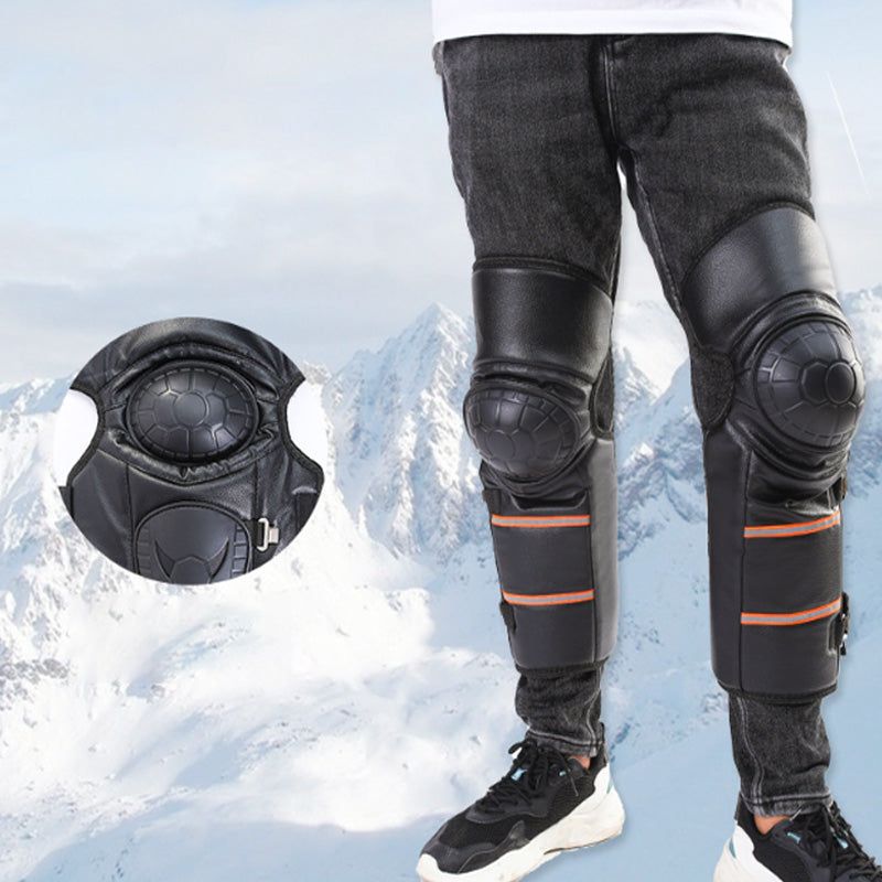 Motorcycle Warm Knee Pads PU Winter Riding Windproof Thickened Electric Bike Riding Leg Protector Kneepad Leg Protective