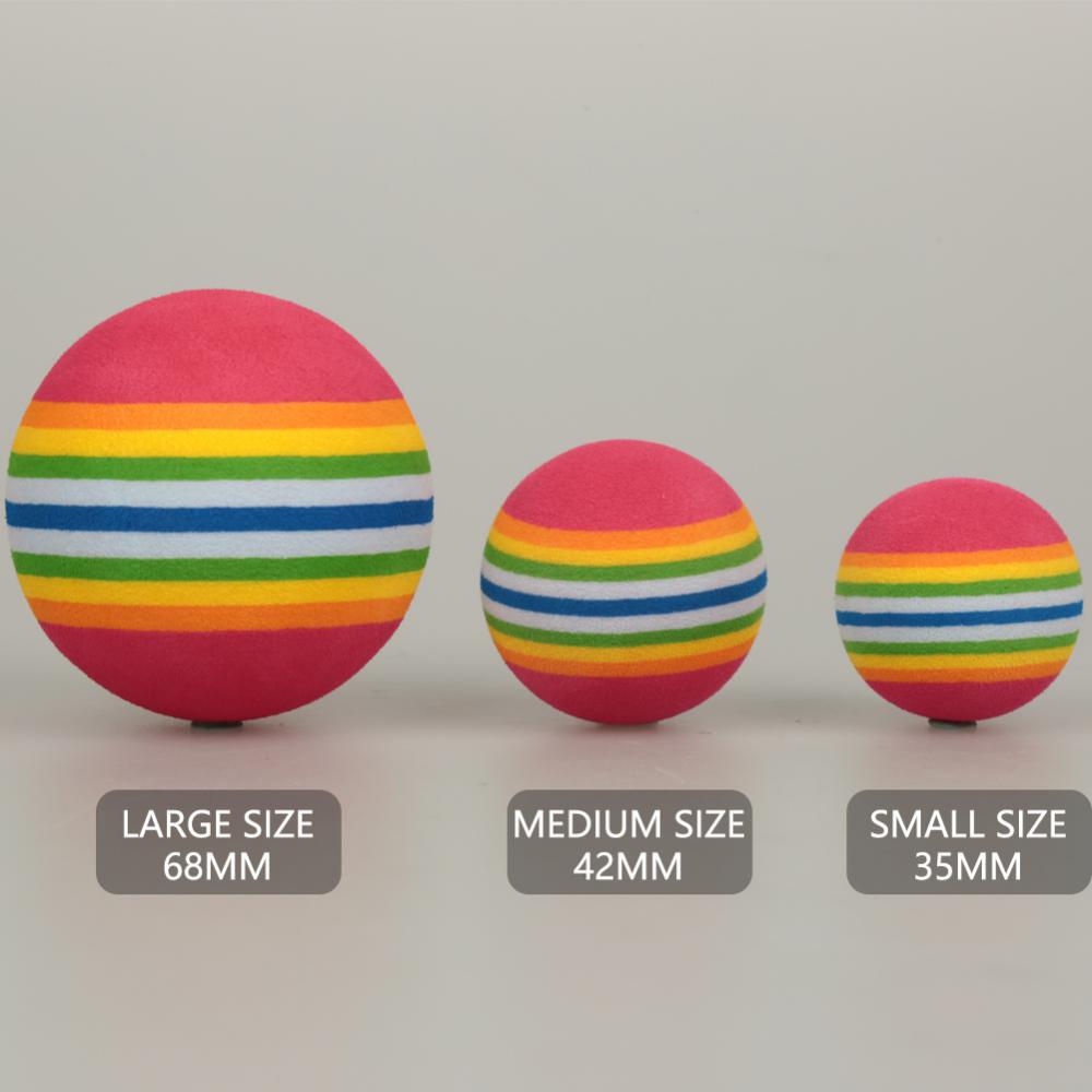 5-1PCS Colorful Pet Toy Balls Rainbow Ball Interactive Cat Toys Chewing Rattle Scratch Natural Foam Ball Training Pet Supplies