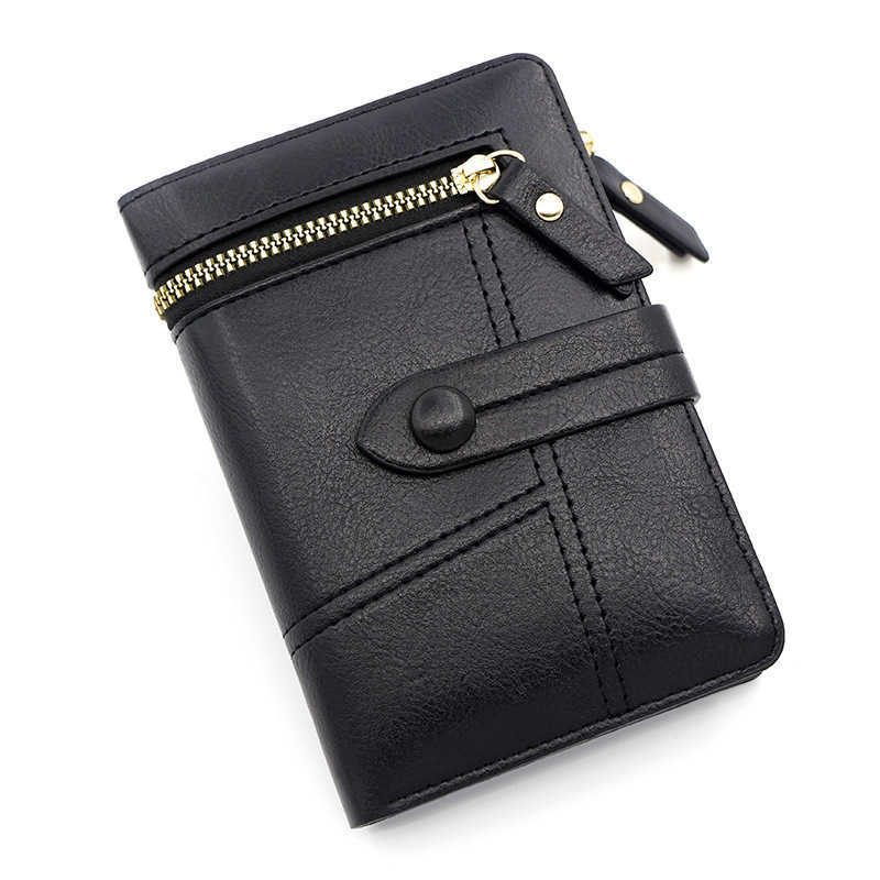 Women Short Wallet Japanese Small PU Leather Wallet Clip Zipper Zero Wallet Off Wallets 241113