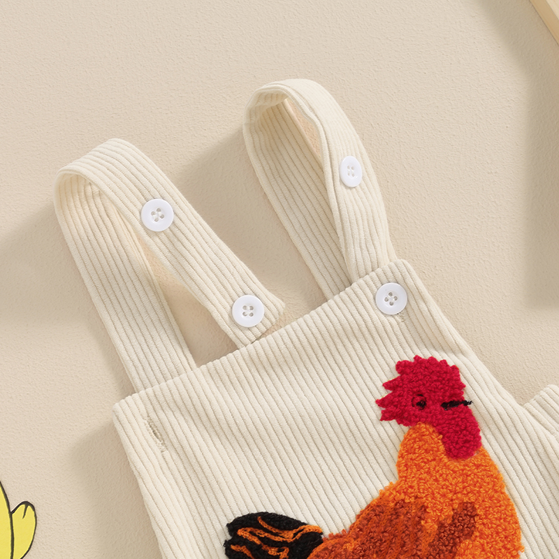 Newborn Baby Boy Girl Summer Outfits Corduroy Romper Farm Chicken Baby Overalls 0 3 6 9 12 Months Infant Clothes