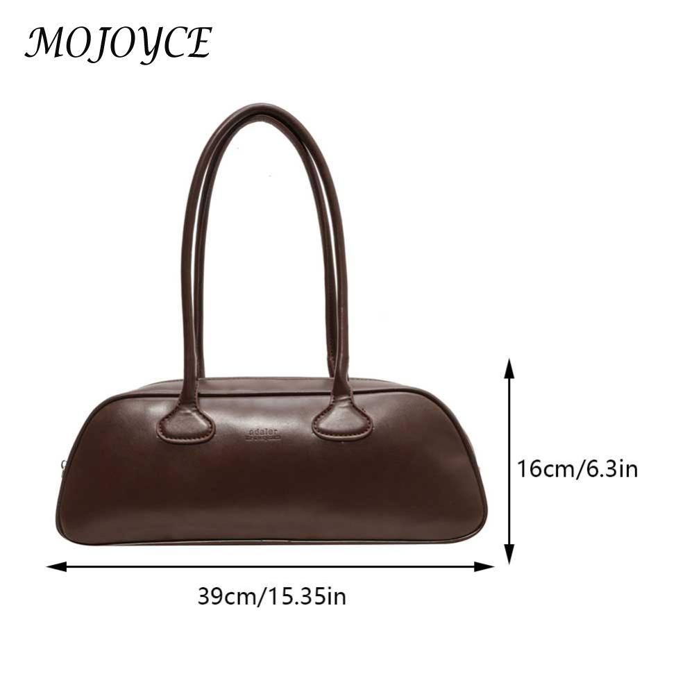 Women Fashion Shoulder Bag Large Capacity PU Leather Vintage Armpit Bags Solid Color Retro Commuting Bag Single Shoulder Bag