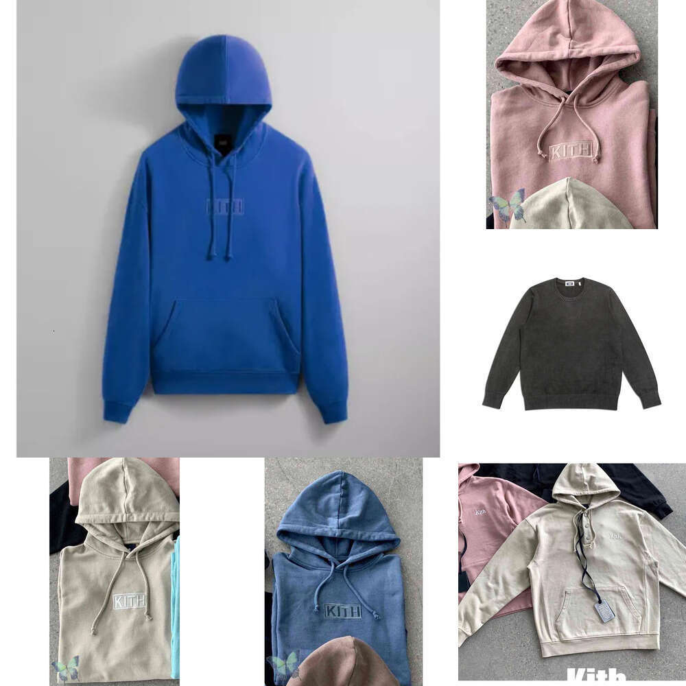 New Hot Sales Kith Hoodie Embroidery Kith Hoodie Sweatshirts Men Women Box Hooded Sweatshirt Quality Inside Tag hoodies ksubi hoodie 096