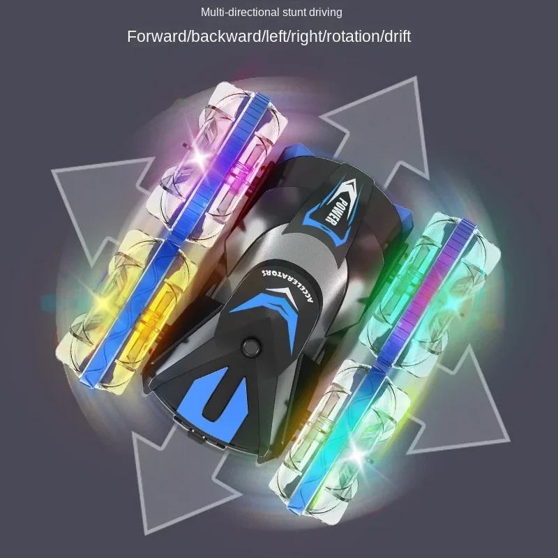 Child 2.4G Two-sided Remote Control Car Amphibious Stunt Car Boy Toy Gesture Sensing Four-wheel Drive SUV Birthday Gifts for Kid