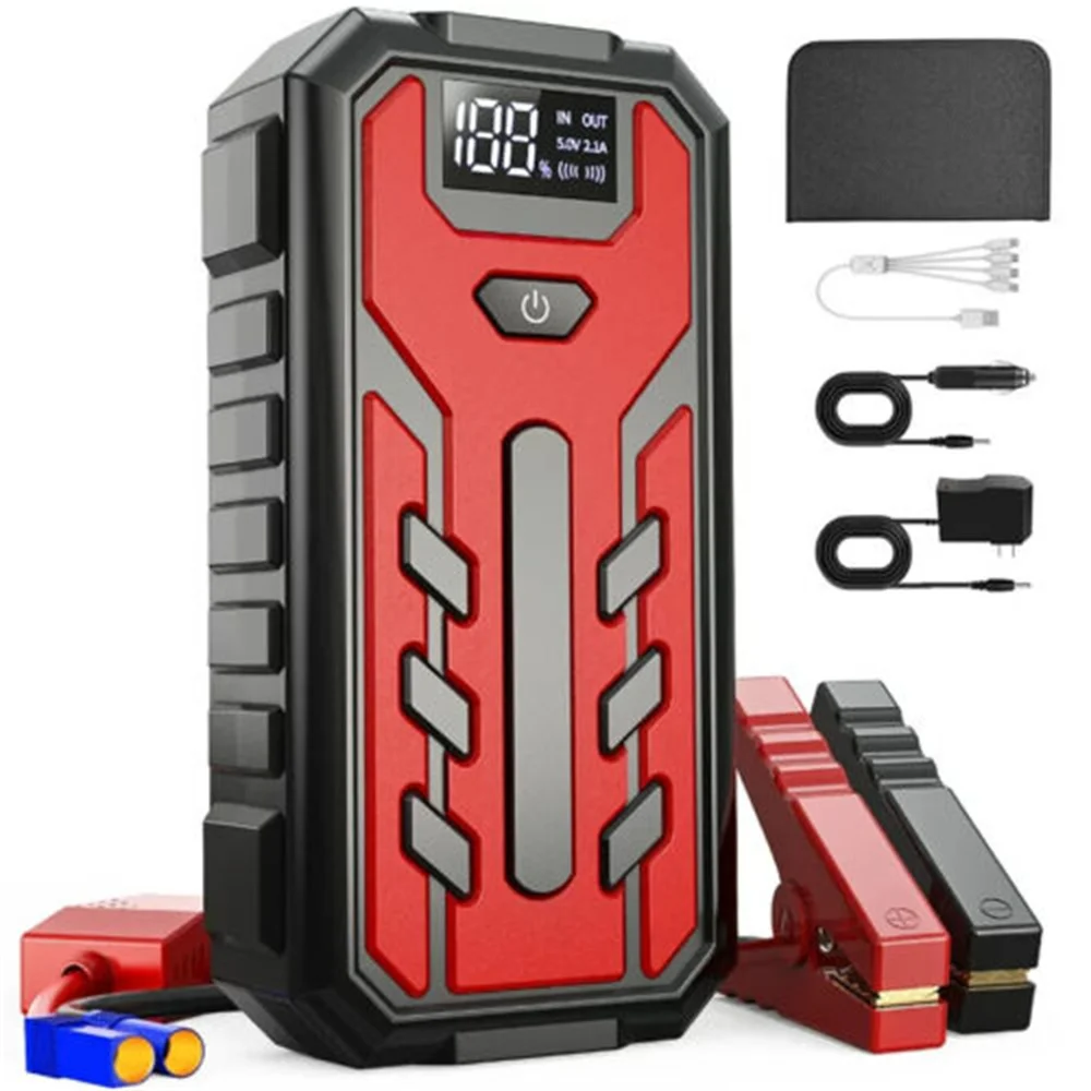 Emergency Power Starting Car Supply 600A-1200A Portable Charger Auto Jump Starter 12V Petrol Diesel Car Battery Starter smile