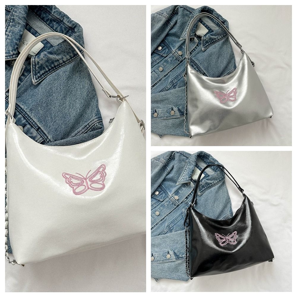 Multi Functional PU Leather Tote Bag Chain Shoulder Bag Dual Purpose Bag Korean Style All-match Large Capacity Tote Bag Gift