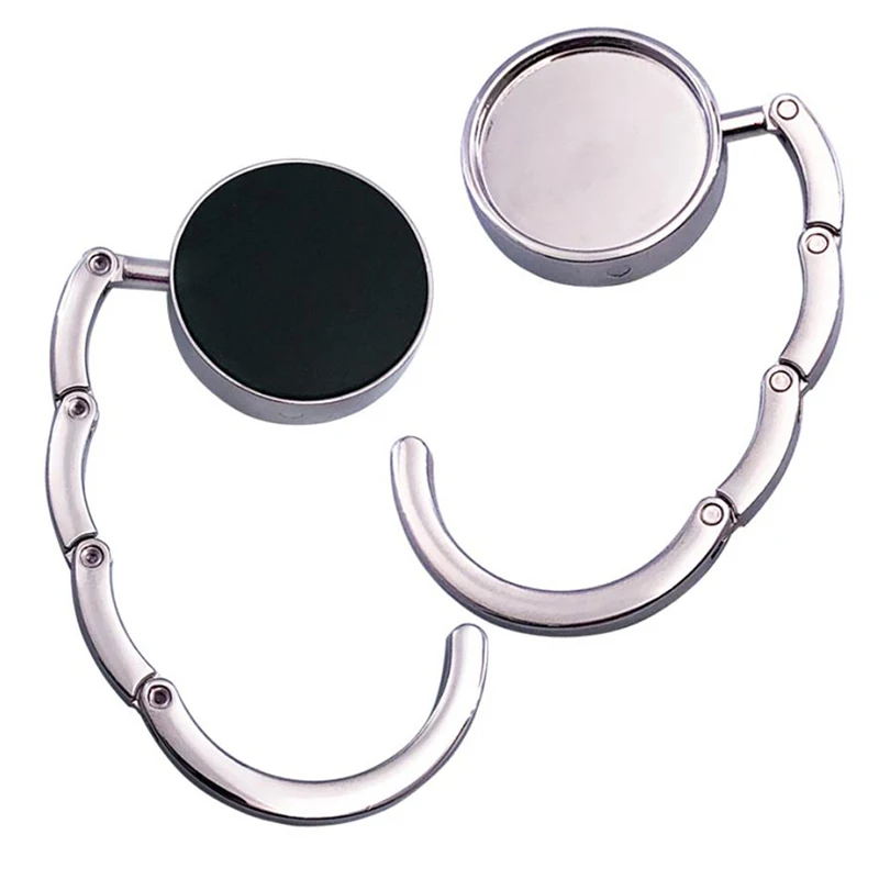 1Pc Portable Folding Bag Hanger Handbag Hook Holder Table Alloy Purse Circle Shape Accessories