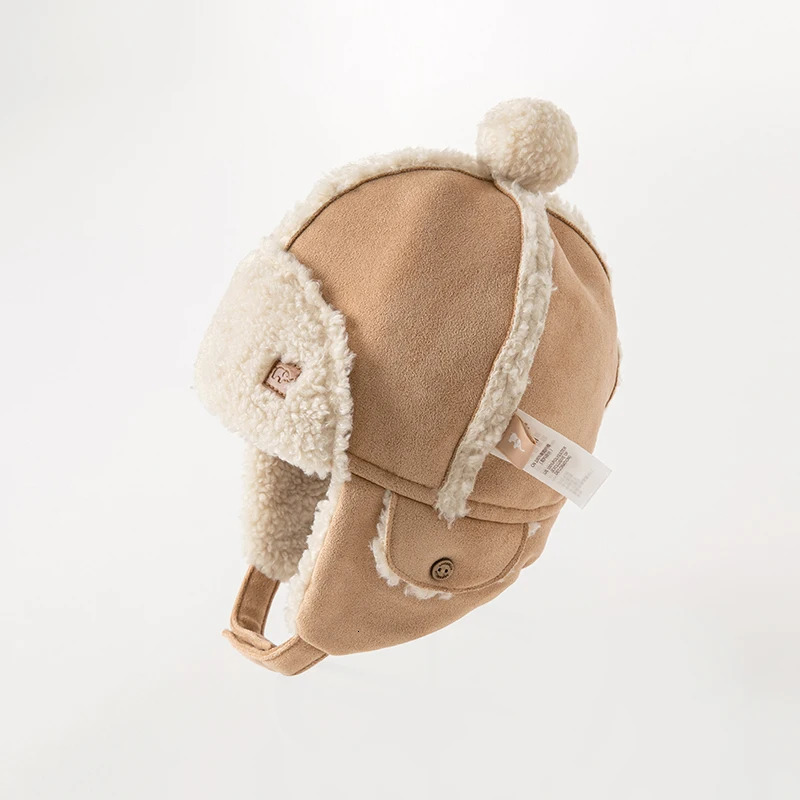 Dave Bella Baby Ear Protection Beanies Infant Plush Earflaps Cap Winter Warm Hat Kids Girl Boy Soild Bonnet DB4223578 241112
