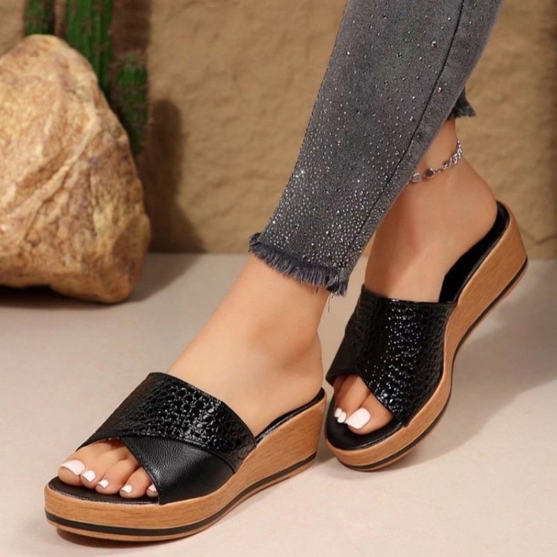 New Wonew Sandals Hemp Wedge Heels Sandalias Mujer Platform Sandals Summer Wedges Shoes for Women Summer Footwear Women Slippers
