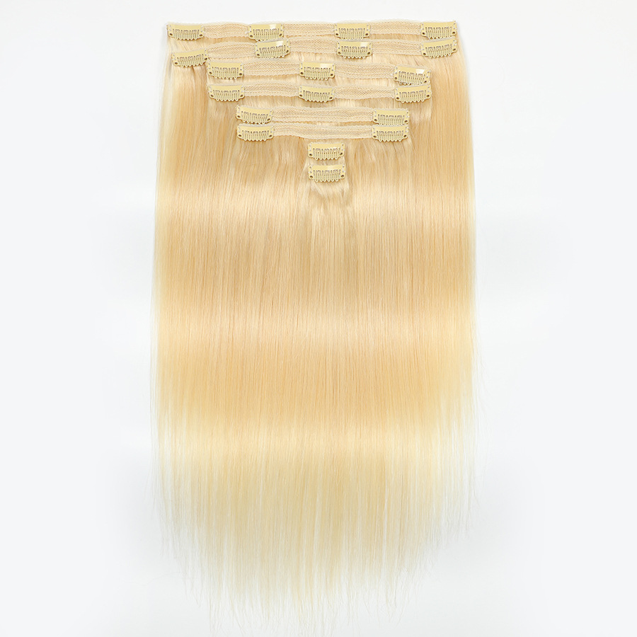 Malaysian Human Hair Clip In Hair Extensions Silky Straight 10-26inch Natural Color 2# 4# P4/27 Piano Color Peruvian Virgin Hair