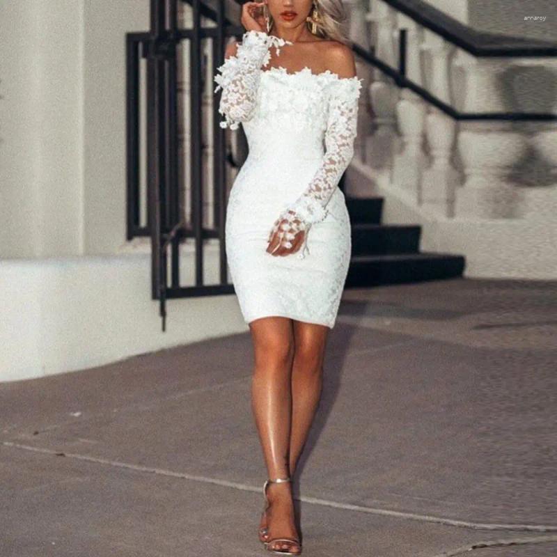 Casual Dresses Long Sleeve Dress Women Bodycon Backless Summer Sexy 2024 Autumn White Beach Party Club