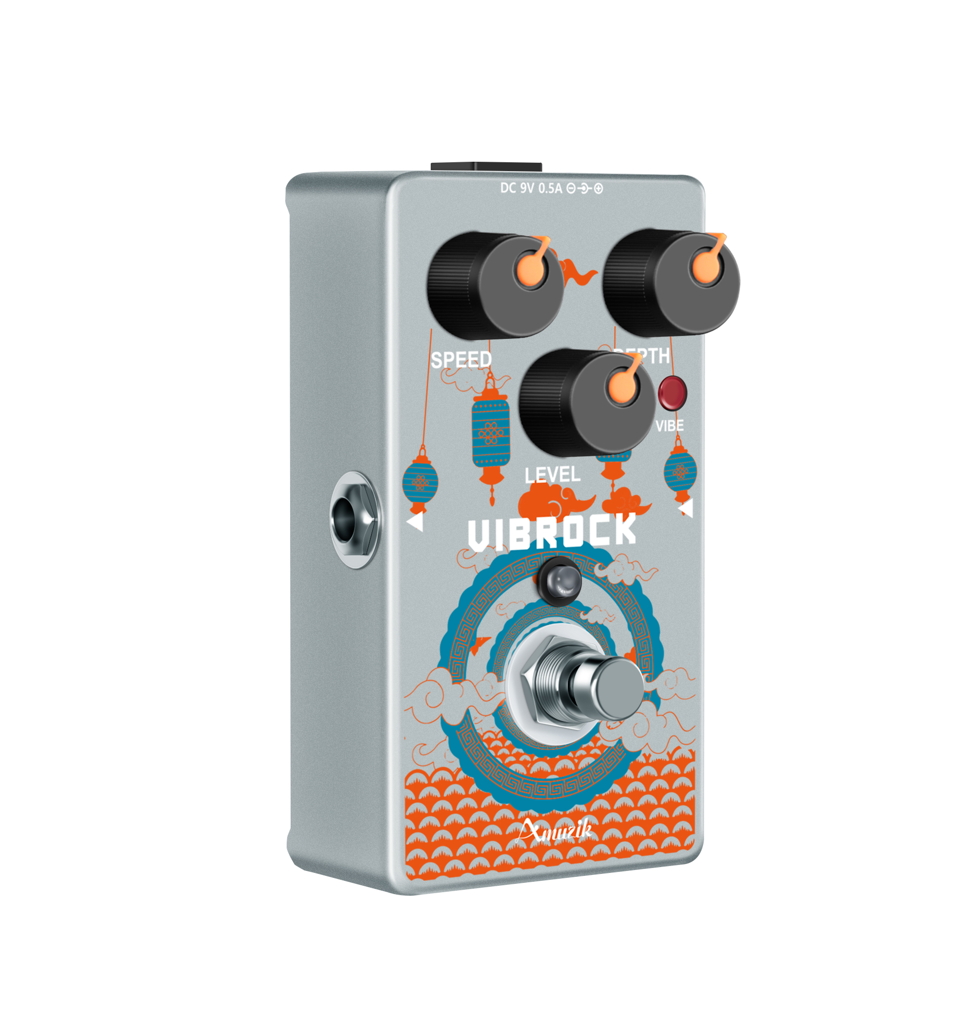Vibrock Chorus&Tremolo Amuzik RE-02 Guitar Multi-Effect Pedal True Bypass Working On Both DC 9V Adaper& Battery For Outdoor Play Adaper& smile Adaper&