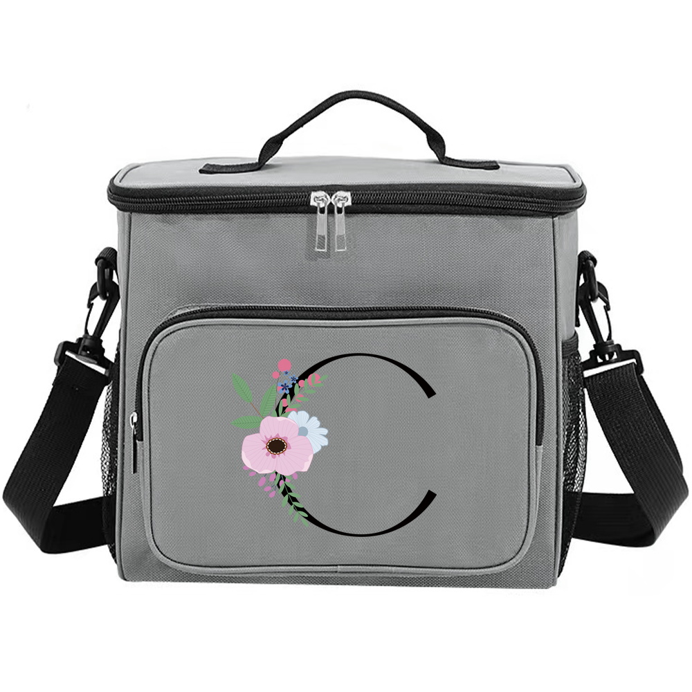 Lunch Food Storage Bag Organizer Ddmysmile Bag Grey Color For Toddlers Cute Easy-To-Clean Lunch Box 2024 Flower ddmysmile And Blackprinting Series Smi