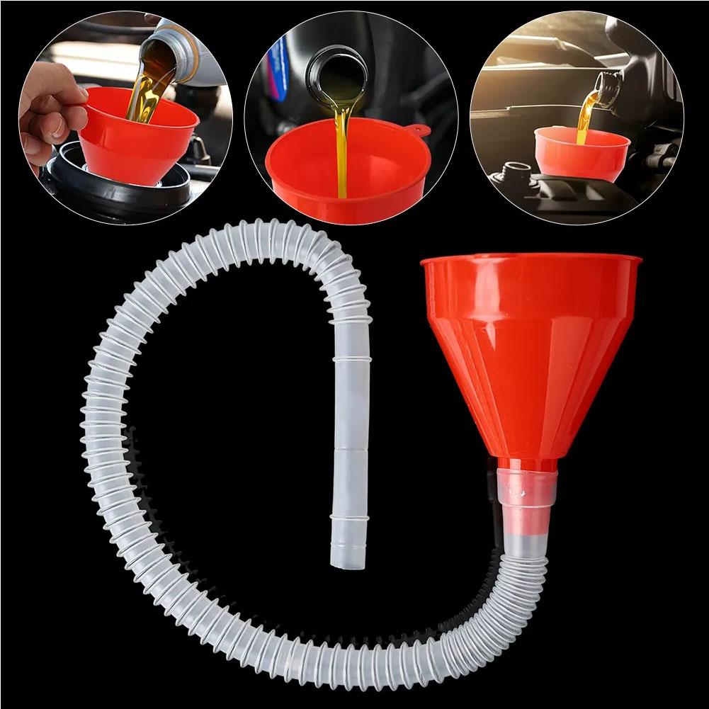 Universal Car Refueling Funnel Detachable Hose Gasoline Plastic Filling Additive Motorcycle Truck Oil Oil Vehicle Engine Fu Z2t0