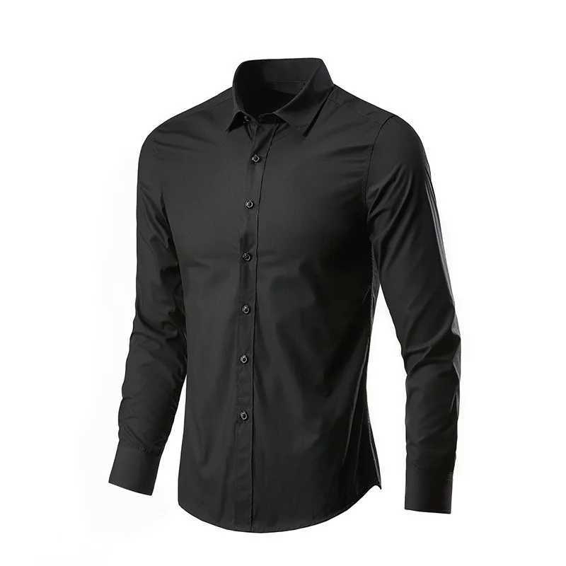 Mens Dress Shirts Long-Sleeved Non-Ironing Business Blouse Slim-Fitting Professional Work Casual Button-Down Suit ShirtsXJ24113