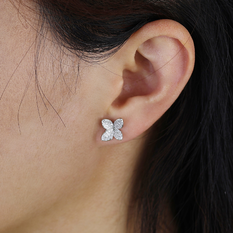 Hot Fashion wer Leaf Shaped Earrings for Women Gorgeous Micro Paed Bg Cubic Zirconia Bridal Wedding Jewelry