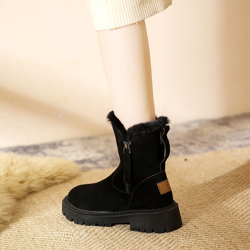 35-42 Large Autumn and Winter New Style Casual Plush Thick Warm Snow Boots.