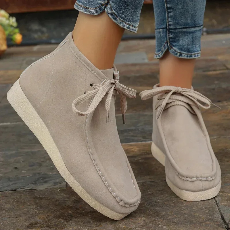 Womens Wedge Retro Womens Ankle Boots Autumn Trend Round Toe Platform Boots Womens Comfortable Shoes Fashion Short Boots 241113