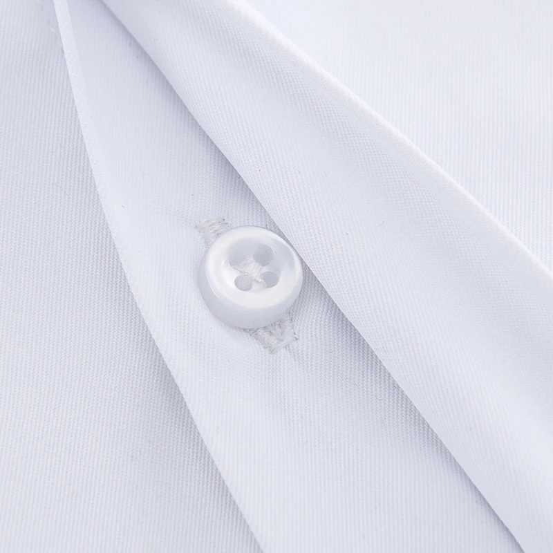 Mens Classic Hidden Buttons French Cuffs Solid Dress Shirt Formal Business Standard-fit Long Sleeve Shirts (Cufflink Included)XJ24113