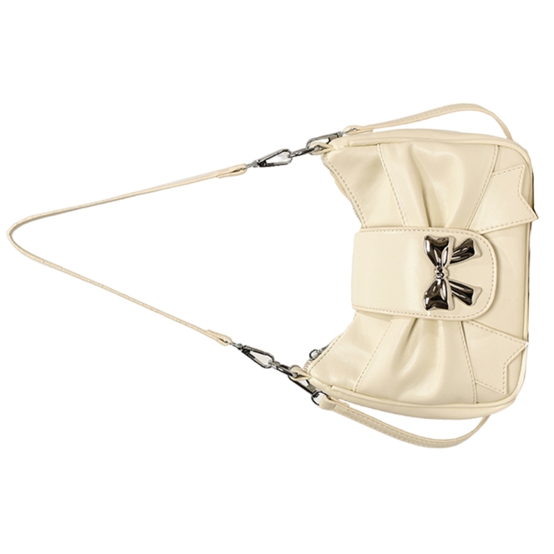 PU Leather Shoulder Bag for Women Korean Bag Bowknot Shopping Dating Bag Lovely Underarm Crossbody Bag